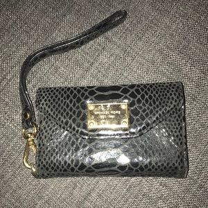 Michael Kors Black Python Wallet/Phone Case